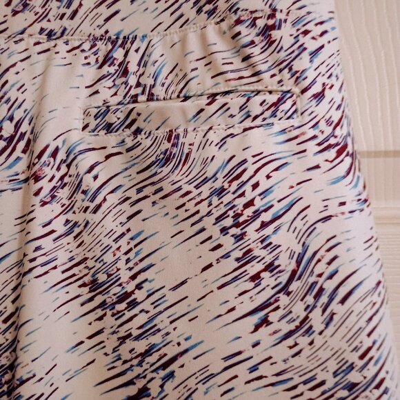 Pebble Beach Performance Skort, White, Blue & Purple, Sz L, Hi Rise, New - Picture 5 of 7